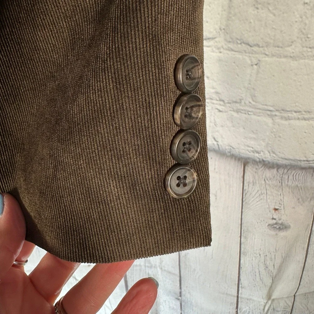 Lauren Ralph Lauren Mens Brown Corduroy Blazer Paisley Lining Sport Coat 42R